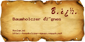 Baumholczer Ágnes névjegykártya